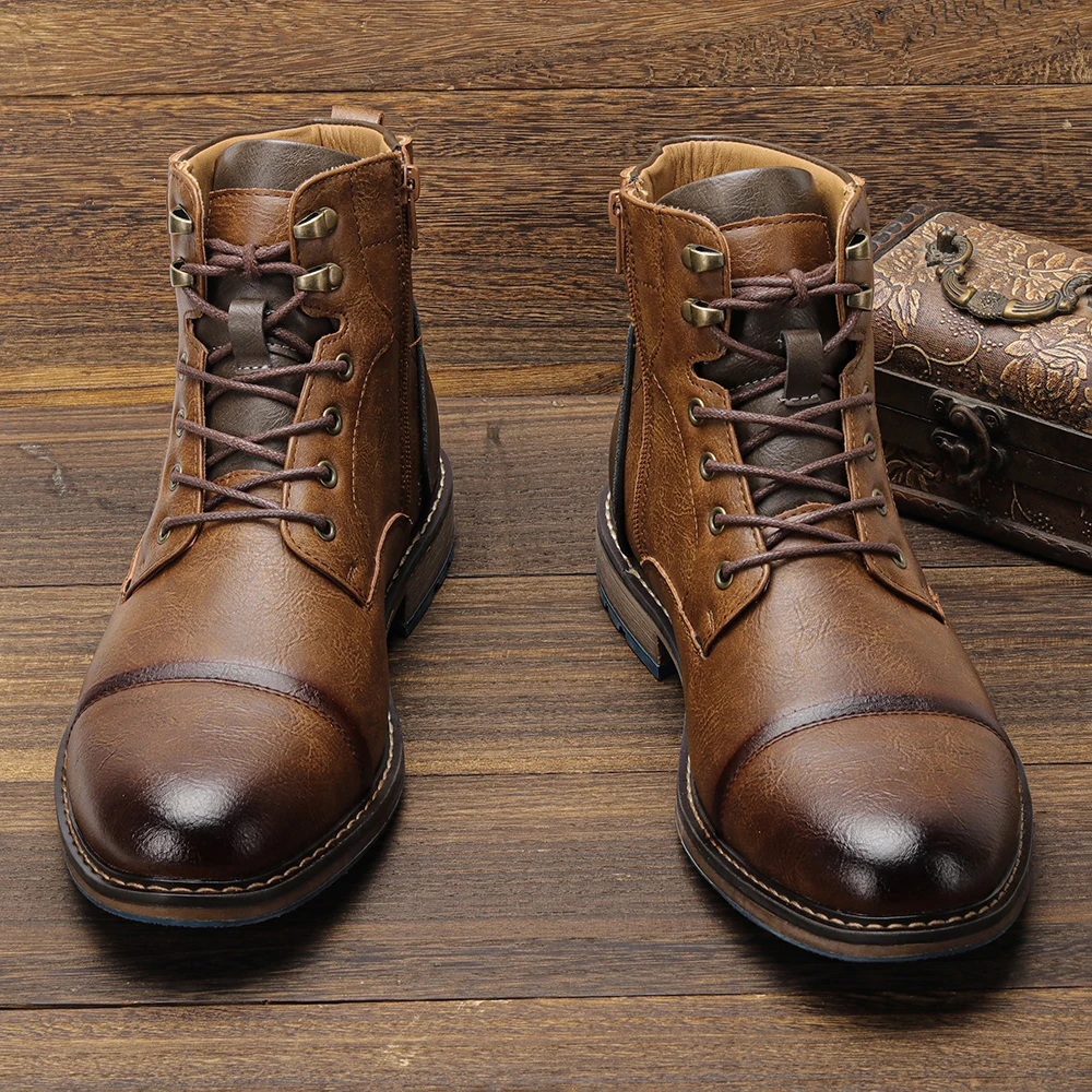 Retro Men Boots Outdoor Casual Fashion Men Ankle Boots image 6