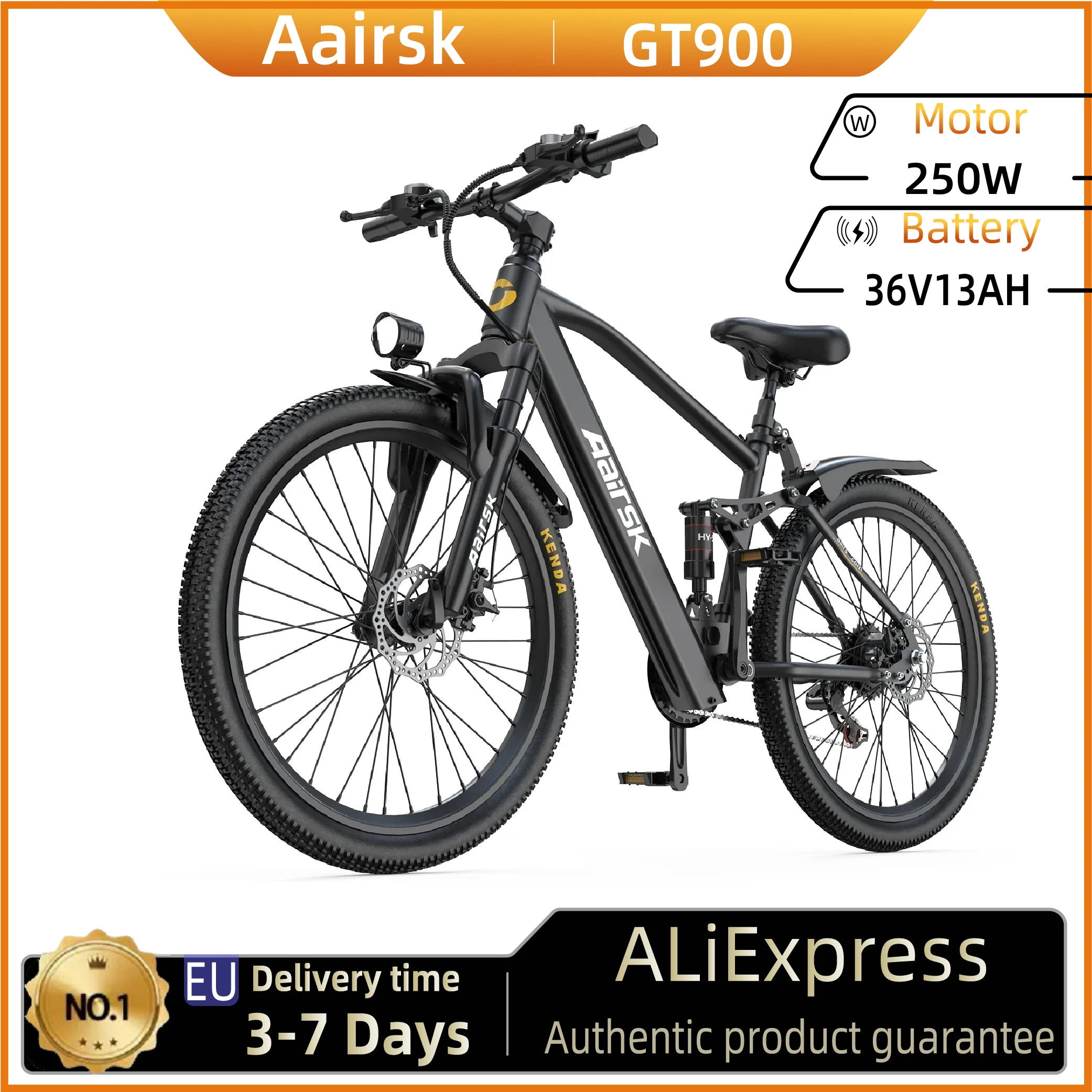 Aairsk GT900 adulte vélo électrique 250W moteur 36V13Ah batterie vélo électrique 26 pouces pneu e-mountain E vélo