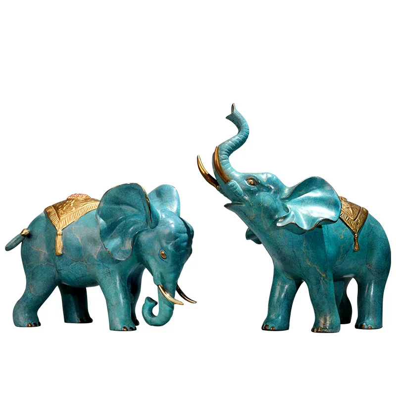 

Brass elephant ornament lucky elephant bronze sculpture home living room copper decoration