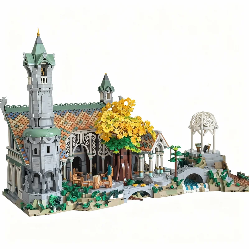 180pcs MOC Rivendell Tower Extension Model Building Blocks Toys Architecture Christmas Gifts Brick Assemble DIY Education Idea
