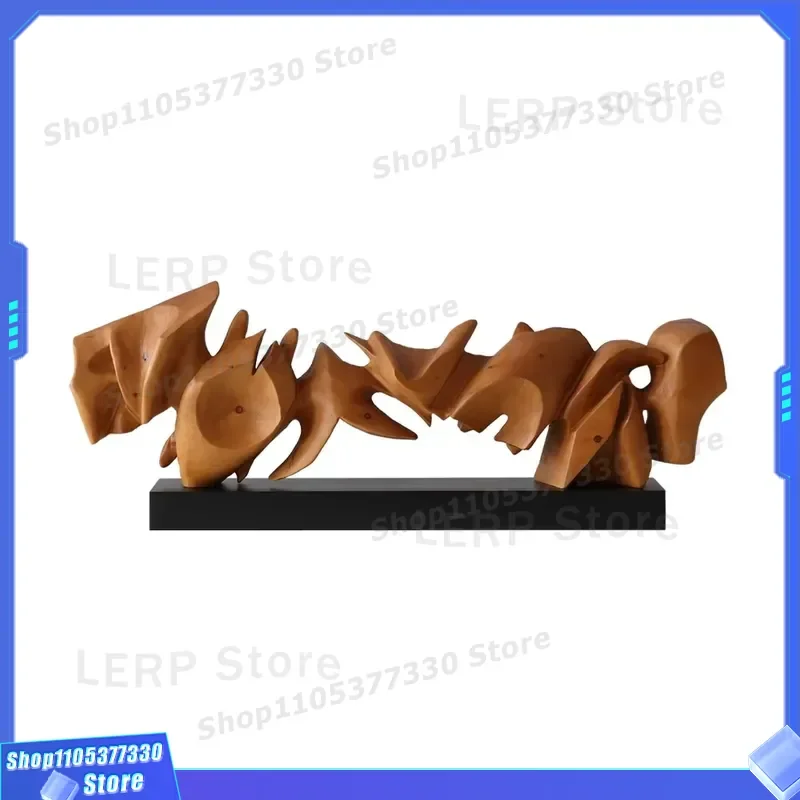 Modern Abstract Wood Carving Artwork Custom Wooden Crafts for Hotel Decoration Home Desktop Art Environmental Protection