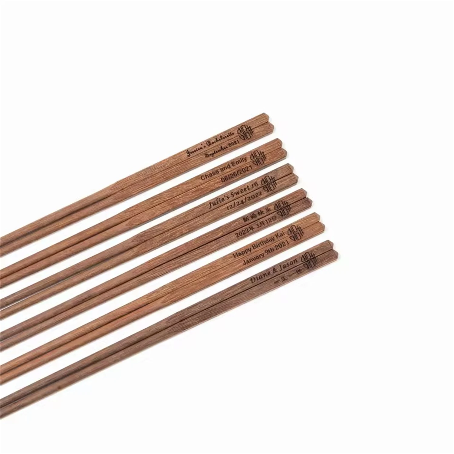 

Personalized Chopsticks with Gift Box, 2 Sets of Custom Chopsticks, All-Natural Sandalwood, Wedding Gift, Housewarming Gift, Par