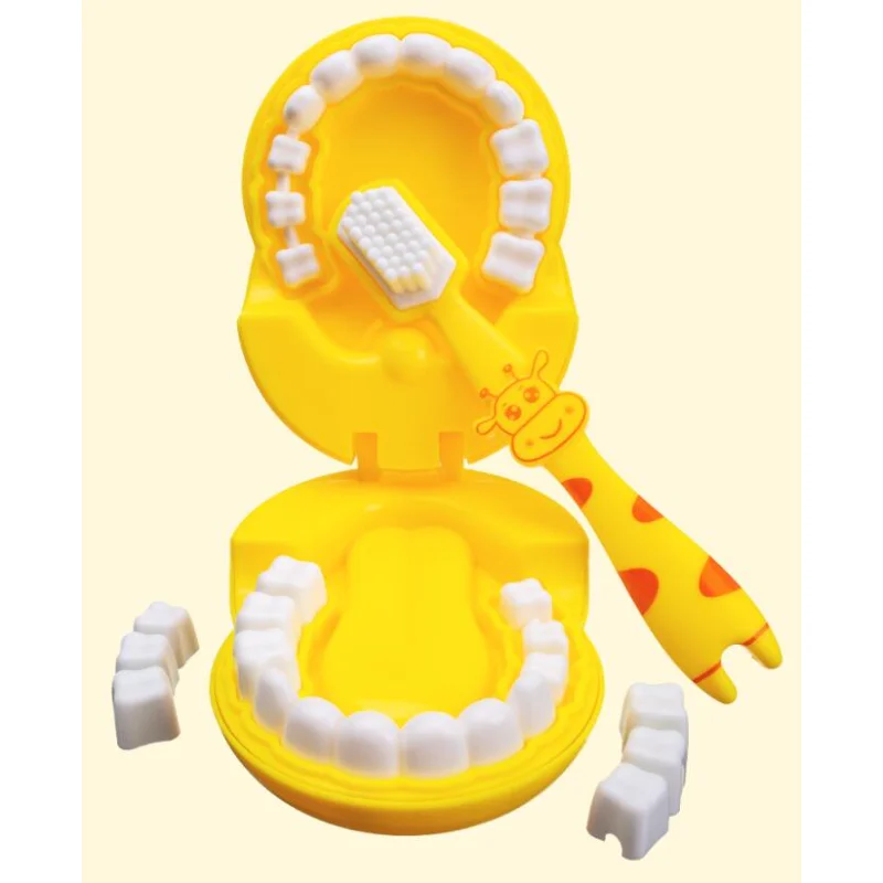 Jouets de docteur dentaire Montessori dos pour enfants, girafe mignonne, jeux de plis, brosse à dents, jouets de simulation, cadeaux pour enfants