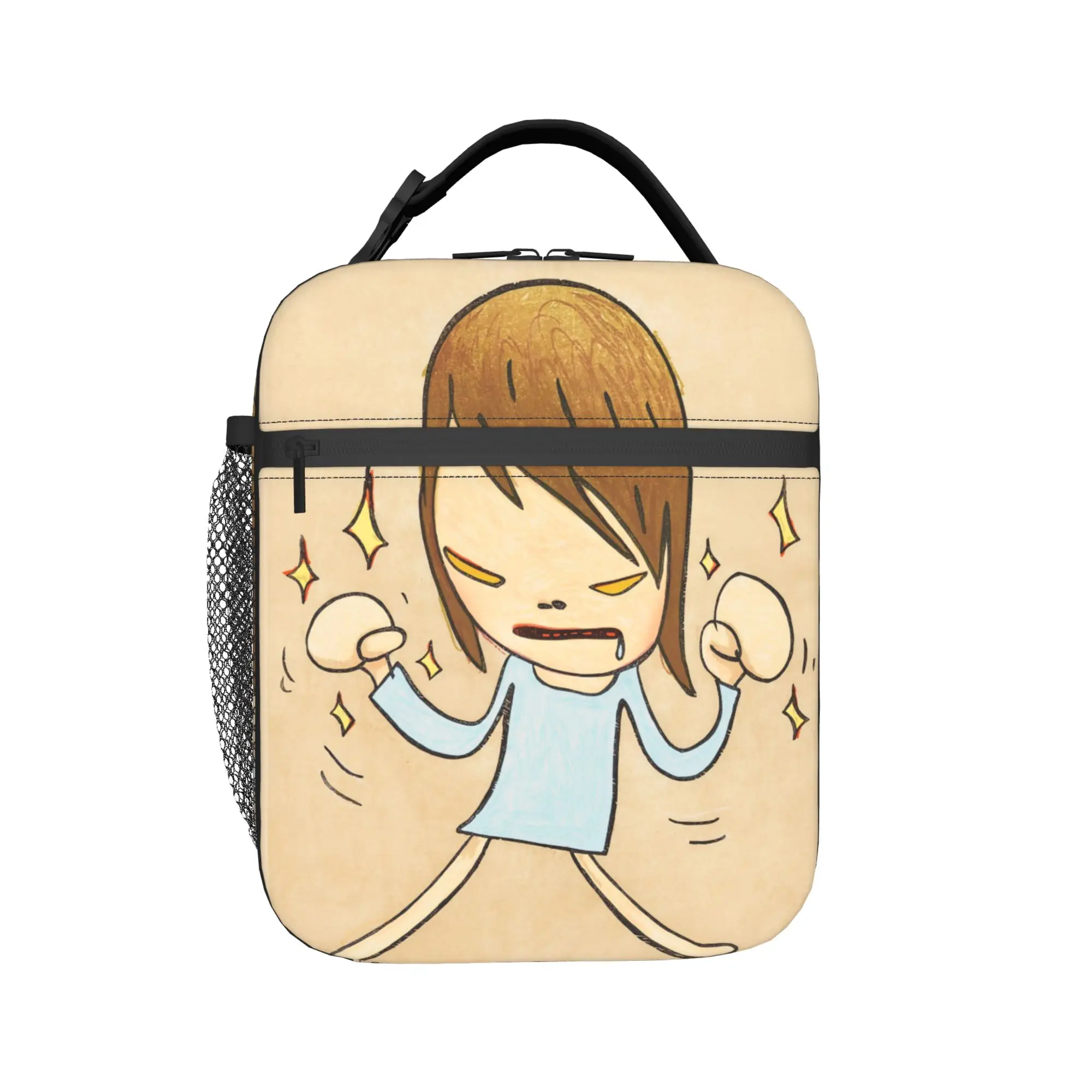Yoshitomos Nara Insulated Lunch Bag Cooler Bag Reusable,Lunch Container Japan Cartoon Large Tote Lunch Box Food Storage Bags
