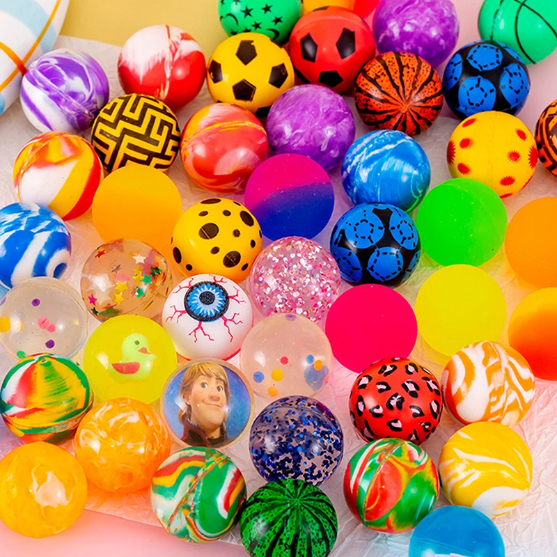 10Pcs Bouncy Ball Toys Kid Birthday Party Favors Gifts For Guests Rubber Bouncing Ball Pinata Goody Bag Fill Prizes