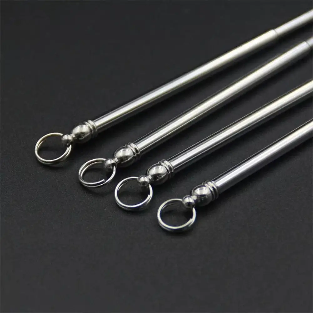 5PCS Brass Material Ear Spoon Scalable Reusable Ear Wax Remover Keyring Pendant Mini Pocket Size Metal Ear Curette Pocket Carry