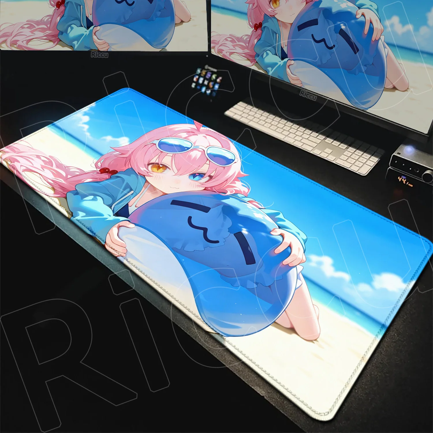 Game Blue Archive Tastaturmatte, Gaming-Mauspad, Kawaii Girl Takanashi Hoshino Laptop-Pad, großes XXL-Mauspad, rutschfest, Speed-Soft-HD-Mauspad – Detail 10