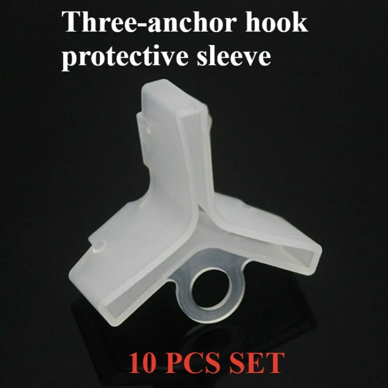 

10 PCS SET Three-anchor Hook Guard Sleeve Anti-scratch Sleeve White/yellow Multiple Sizes