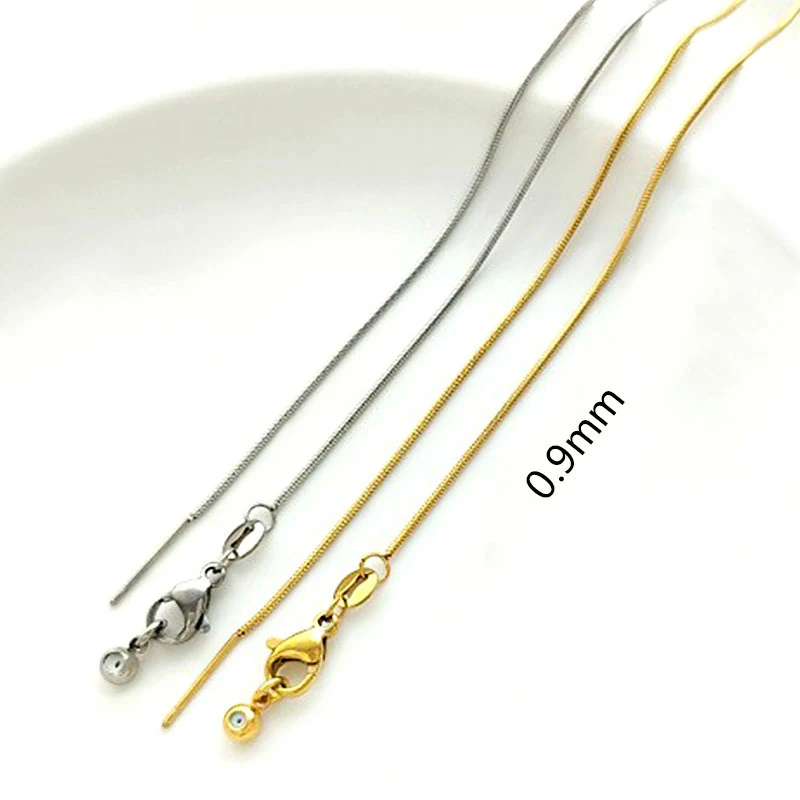 0.9mm/1.2mm Stainless Steel Needle Universal Necklace O Chain Round Snake Necklace Beaded Lanyard Clavicle Chain