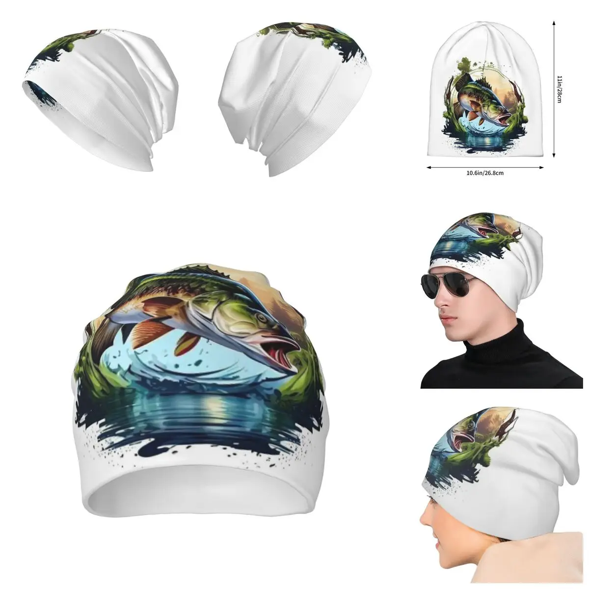 

Various Colorful Tropical Fish 5 Knitted Hat For Men And Women, Gift Unisex winter Warm Brimless printing Urinal Hat