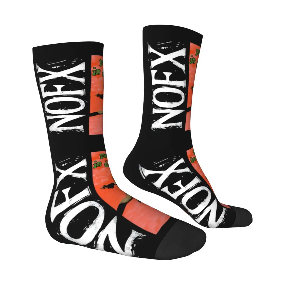 NOFX American Rock วงดนตรีถุงเท้าฤดูใบไม้ร่วงนักดนตรีถุงน่องผู้ชายถุงเท้านุ่มอบอุ่นกีฬากลางแจ้งถุงเท้าป้องกันการลื่นไถล