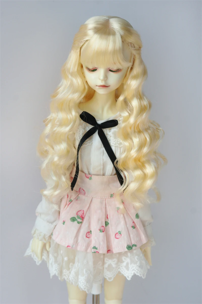 JD855 New Material BJD Long  Wave Wig With Top Skin technics OB11YOSD MSD SD Blythe DOD Hair 1/8 1/6 1/4 1/3 Doll Accessories