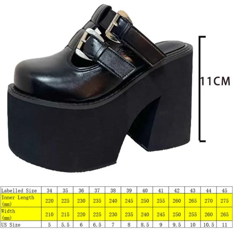 Fujin 11cm Platform Wedge Summer Sandals ROME Mary Jane Shoes Women Round Toe Slip on Genuine Leather Moccasins Slipper British