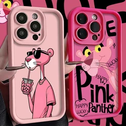 P-Roze Panters Telefoonhoesje Voor Iphone 16 15 14 13 12 11 Pro Max Mini Xr Xs X 7 8 Plus Zachte Tpu Achterkant