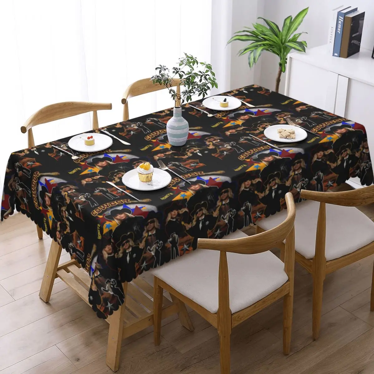 Cowboy Carter Beyonce New Album Custom Rectangular Tablecloth Oilproof Table Cover for Dining Events Table Cloth