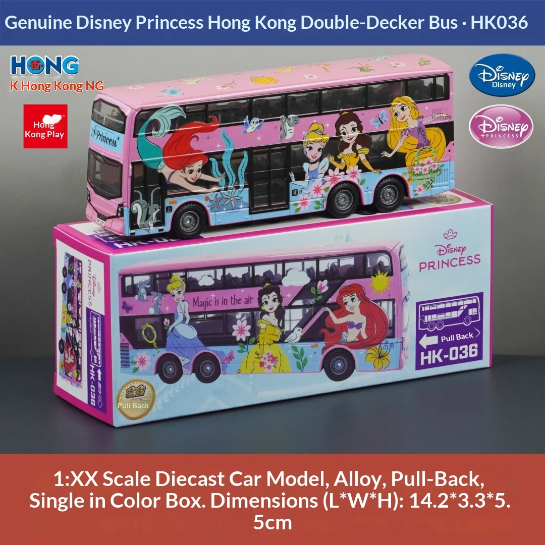 

Эксклюзивный автобус Disney Princess Alloy HongKong — коллекционная литая под давлением модель автомобиля ограниченной серии, официальный лицензионный автомобиль