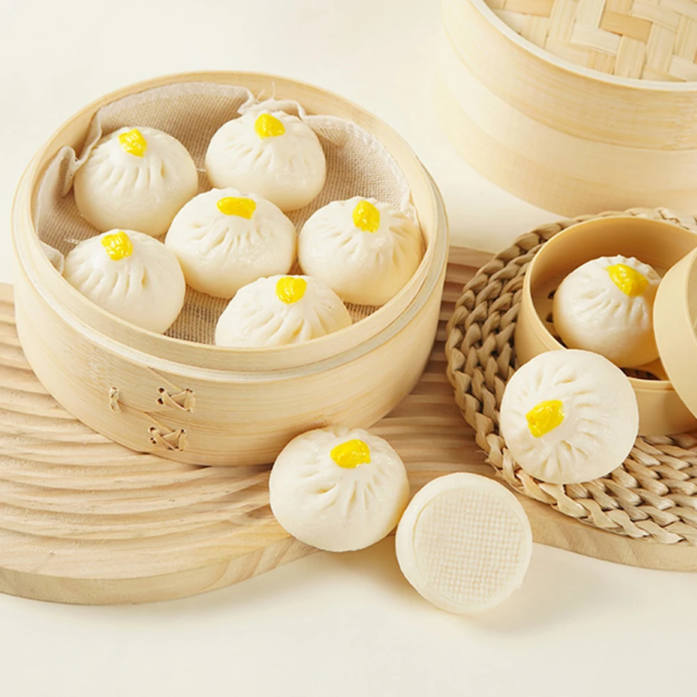 

4 Pcs Imitation Crab Roe Bun Artificial Food Decoration Props for Display Simulation Cooked Shrimp Model Fake
