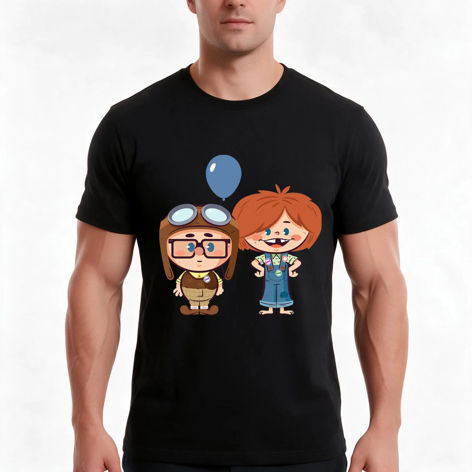 Adventure Mates T-Shirt, Summer Casual Cotton Tee, Oversized Streetwear Tops, Vintage Graphic Print, Loose Fit Short Sleeve