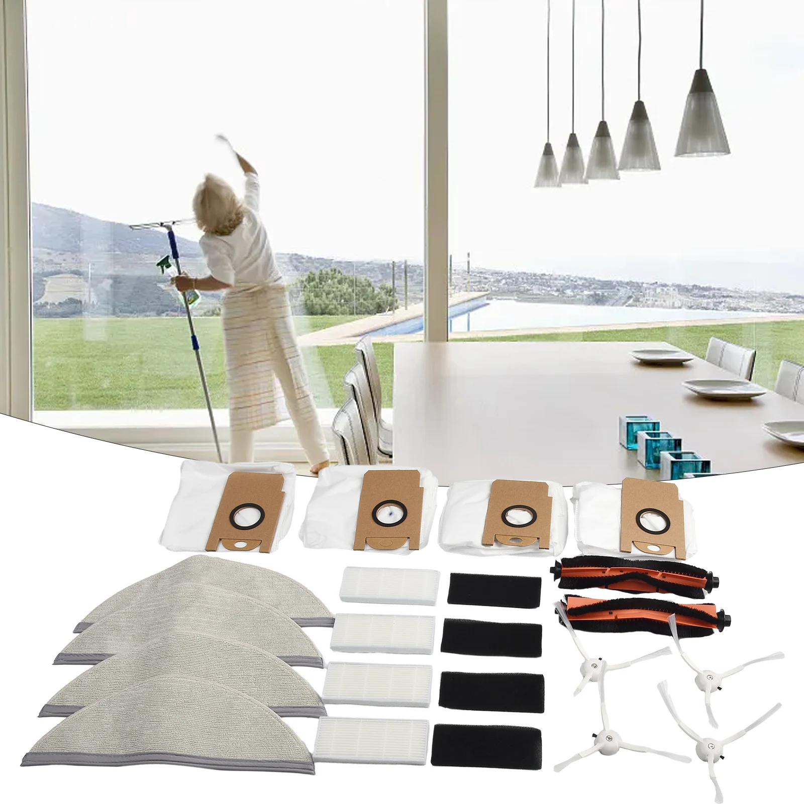 Robô Aspirador Peças, Escova Lateral Principal, Filtros, Mop, Pano De Pano, Sacos De Pó, Filtros, Lydst R1, R1A, R1 Pro, S1