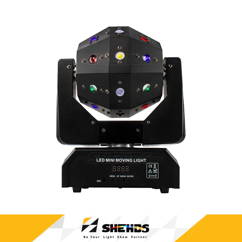 SHEHDS 16x3W Disco Ball LED Moving Head mit Laser RGBW 4in1 Beam RG Laser für DJ Disco KTV Nachtclub Party Hochzeit DMX512 2 Jahre Garantie