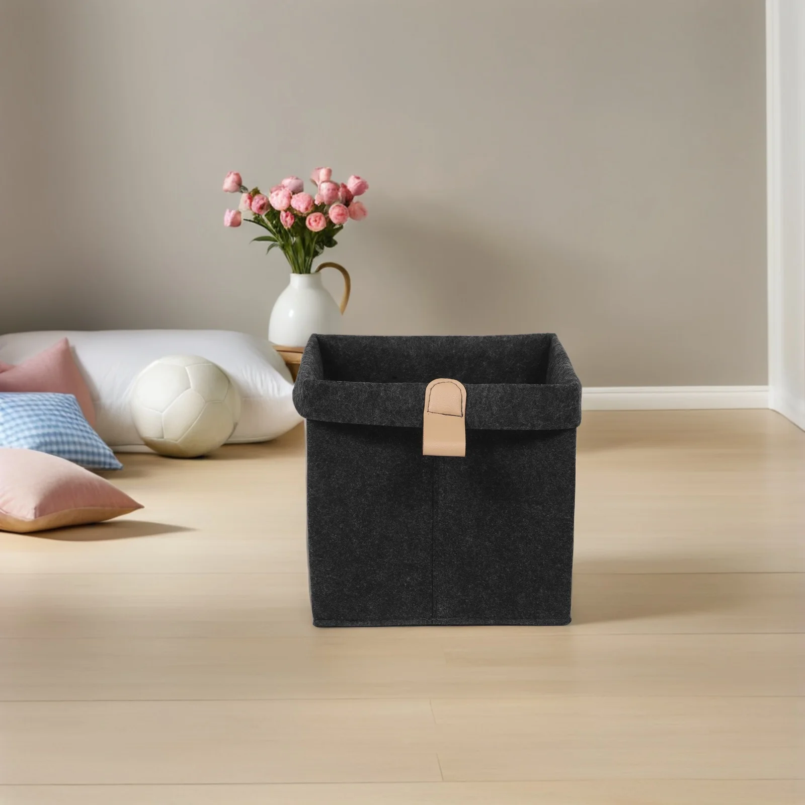 

6 Pcs Felt Folding Storage Box Baskets for Shelves Wardrobe Organizers Cube Decorative Desktop