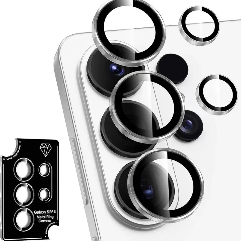 For Samsung Galaxy S26 Ultra S25 S24 S23 S27 Ultra Plus Phone Camera Lens Protector Metal Individual Ring Tempered Glass Film