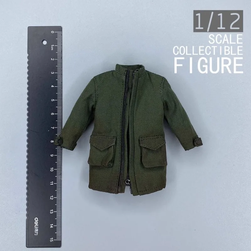 Cappotto verde soldato per hobby in scala 1/12 con modello di vestiti tascabili per action figure da 6 pollici Decorazione del corpo
