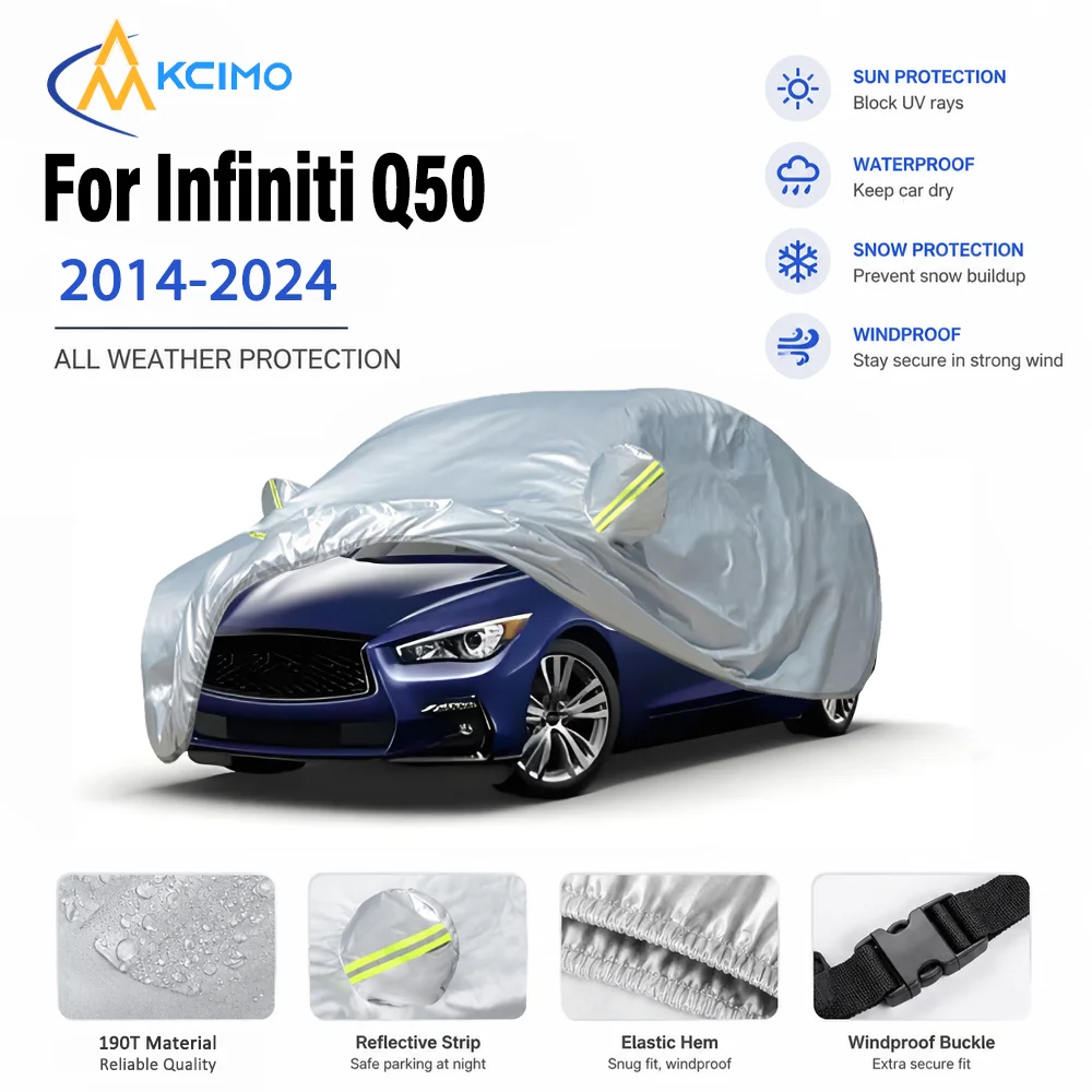 Superior Car Cover Outdoor Protection For Infiniti Q50 2014-2024 Full Exterior Snow Cover Sunshade Dustproof Protection Cover