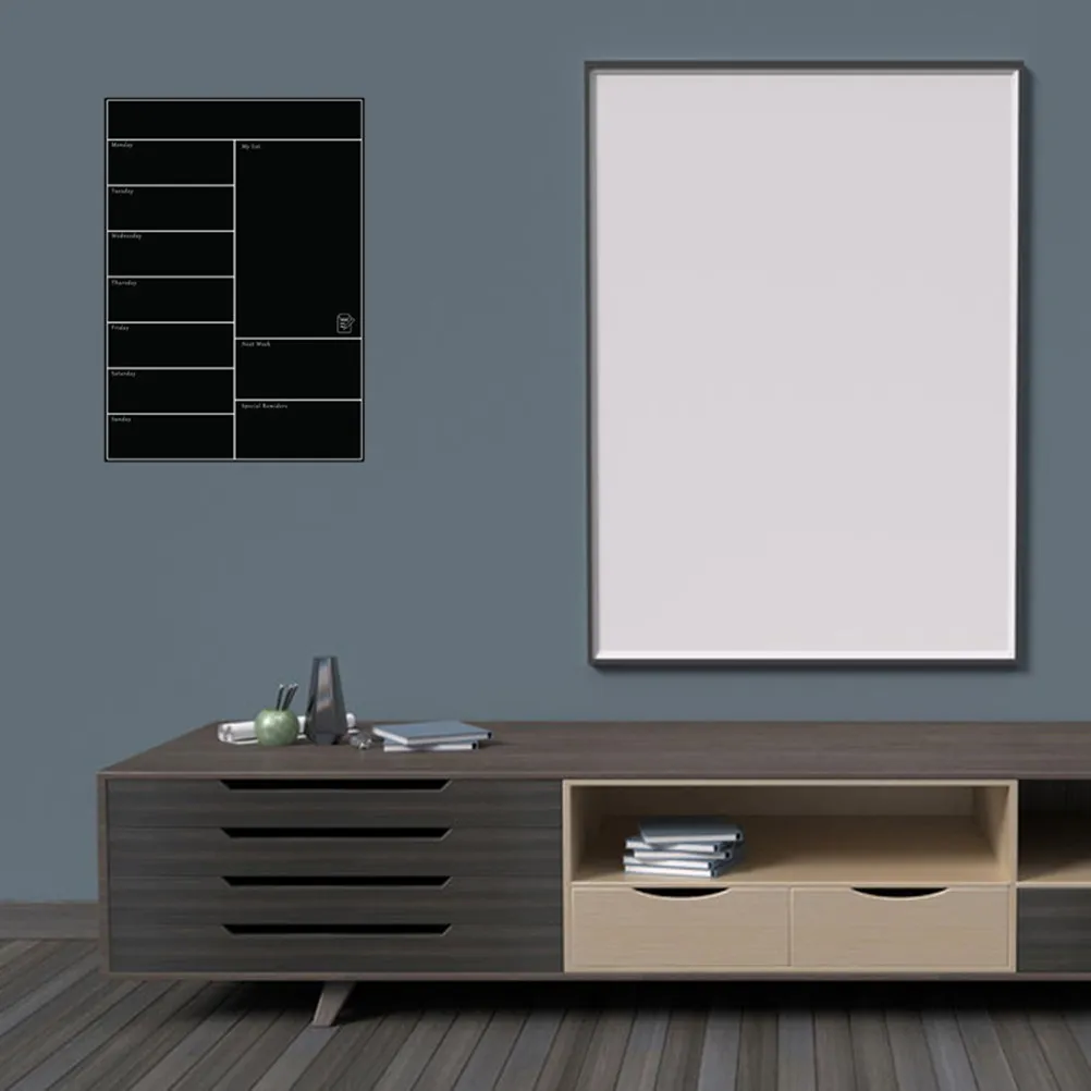 

Магнитный календарь-планировщик для холодильника, черный, формат А3, еженедельный, с наклейками-заголовками, для дома, офиса, кухни, заметок и напоминаний