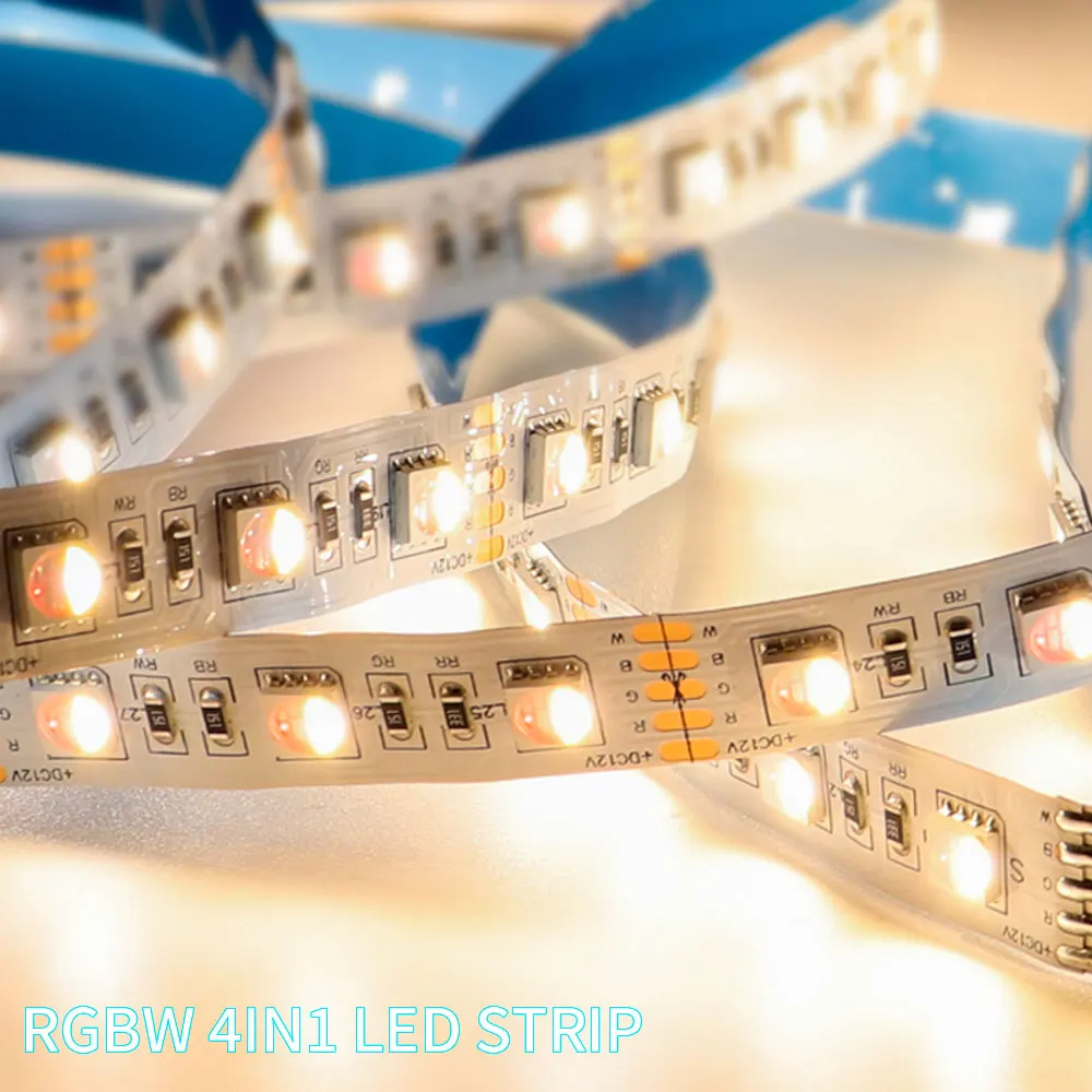 Podświetl 5M RGBW RGBWW 4 w 1 Led Strip 5050SMD 60/72/84/96 diod/m elastyczne światło taśma wstążkowa DC12V/24V