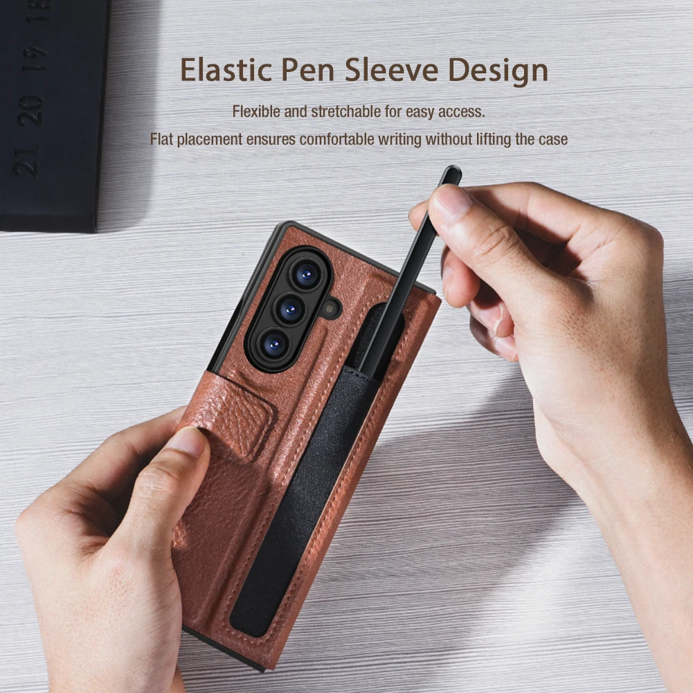 

Nillkin For Samsung Galaxy Z Fold 7 5G Case Aoge Luxury Flip Leather with Pen Slot Kickstand Full Cover Protect Business Cases