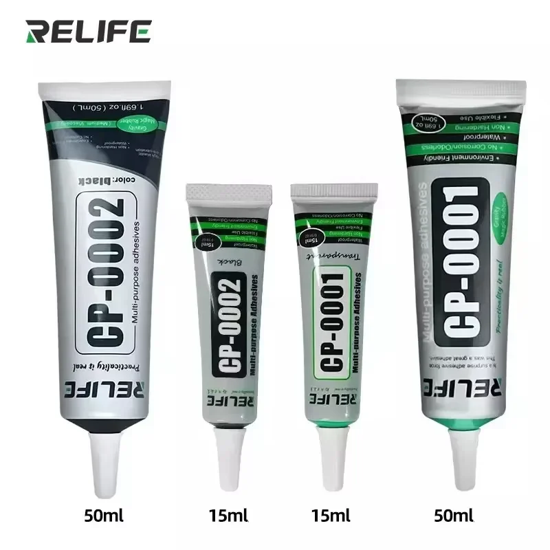 RELIFE 15/50ml CP-0001 Transparent Adhesive Clear Glue CP0002 Black Glue for Mobile Phone Middle Frame LCD Screen Glass Repair