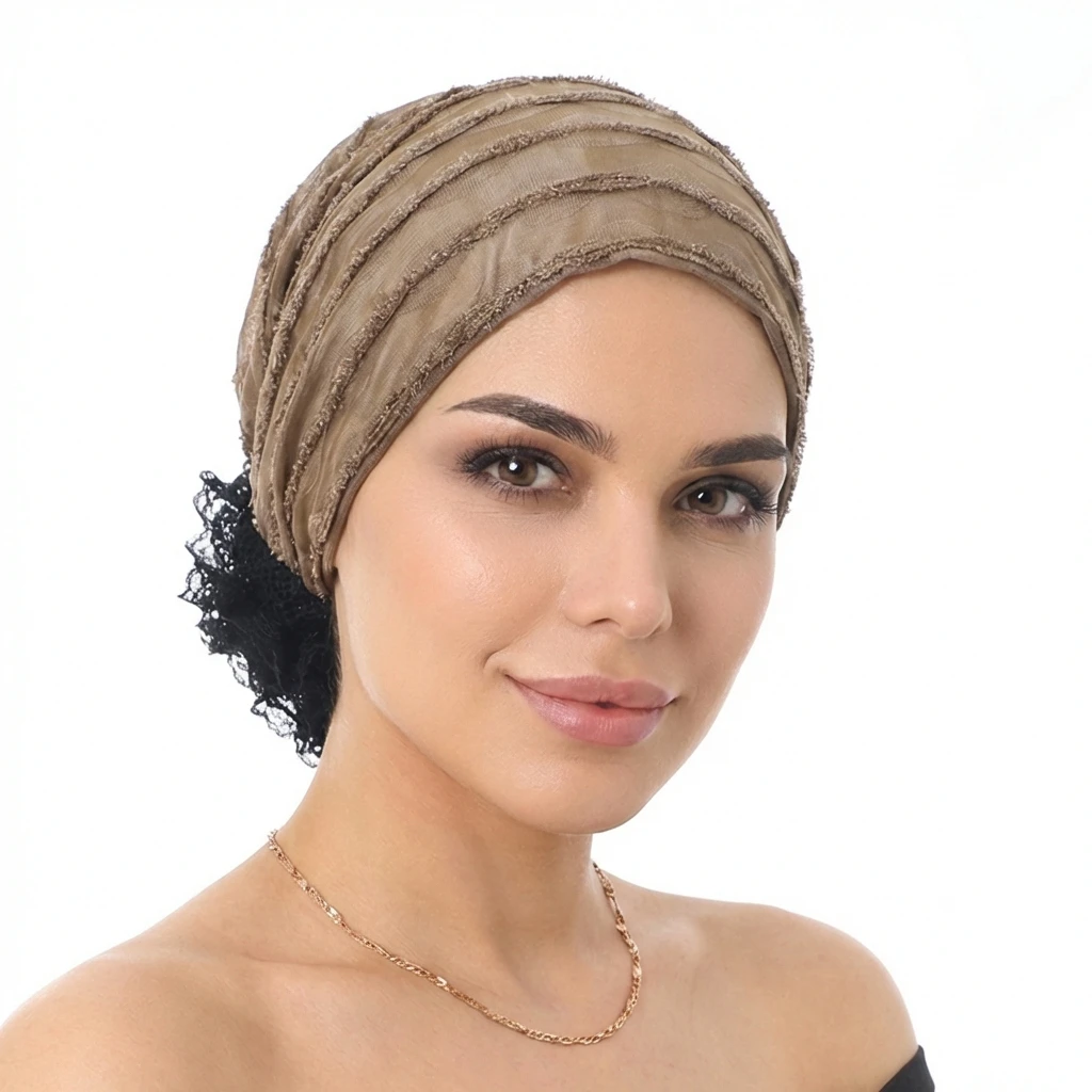 

Новые весенне-осенние женские кружевные тюрбаны с цветочным узором, дышащие головные уборы для ухода за волосами, хиджабы, мусульманские шапочки-бини