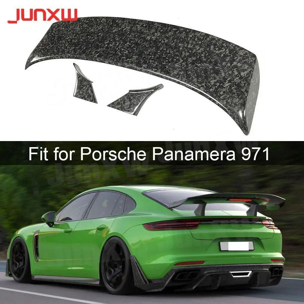 Dry Carbon Fiber Rear Spoiler Tail Wings For Porsche Panamera 971 2017-2019 Forged Boot Racing Spoiler