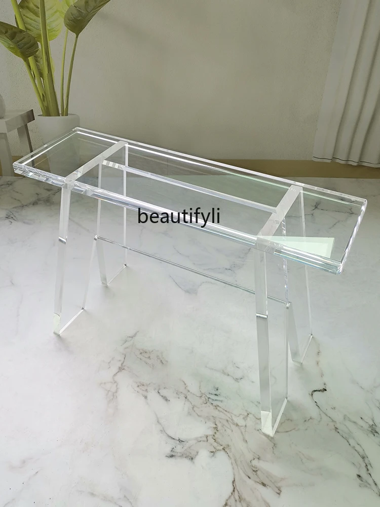 Light Luxury Acrylic Transparent Stool Crystal Texture Waterproof Moisture-Proof Bathroom Bath Stool Home Shoe Changing Stool