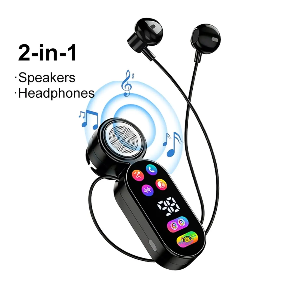 2-in-1 BT5.4 Earbuds & Portable Speaker ABS Headsets