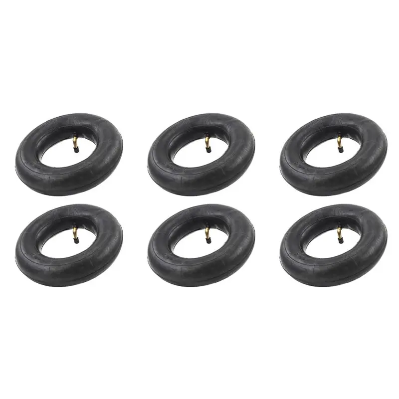 Pack Of 6 Inner Tubes With TR87 Valve For Wheelbarrow, Sack Truck, Handcart 3.00-4, 10X3, 260X85 Black