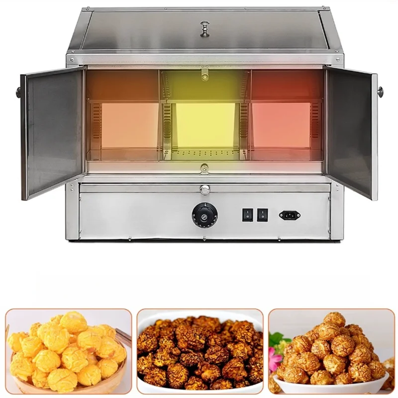 3 Flavors Popcorn Hot Sale Commercial Food Warmer Big Popcorn Machine Popcorn Warming Showcase