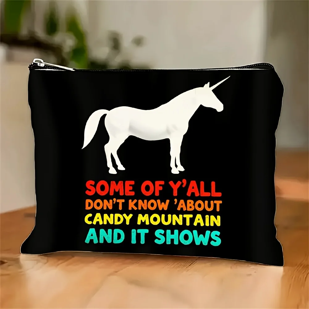 

A Cute Unicorn Design Makeup Bag- Multifunctional Zipper Pouch, Jewelry Storage Bag, Perfect Travel Zipper Small Storage Bag.