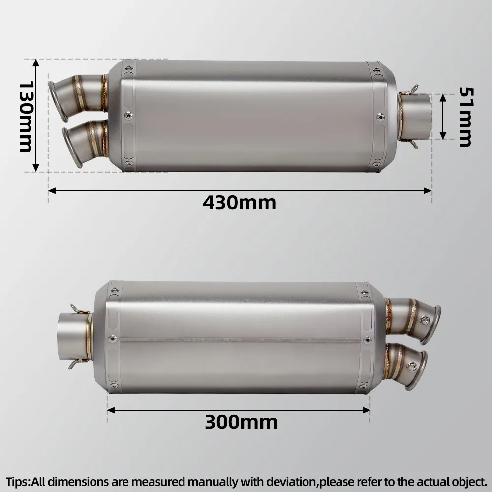 S9 Exhaust Universal 51MM Motorcycle Muffler with DB Killer For XL750 CRF300L VSTROM850 XMAX300 F900R TENERE700 368G 450MT DL650 - view 2