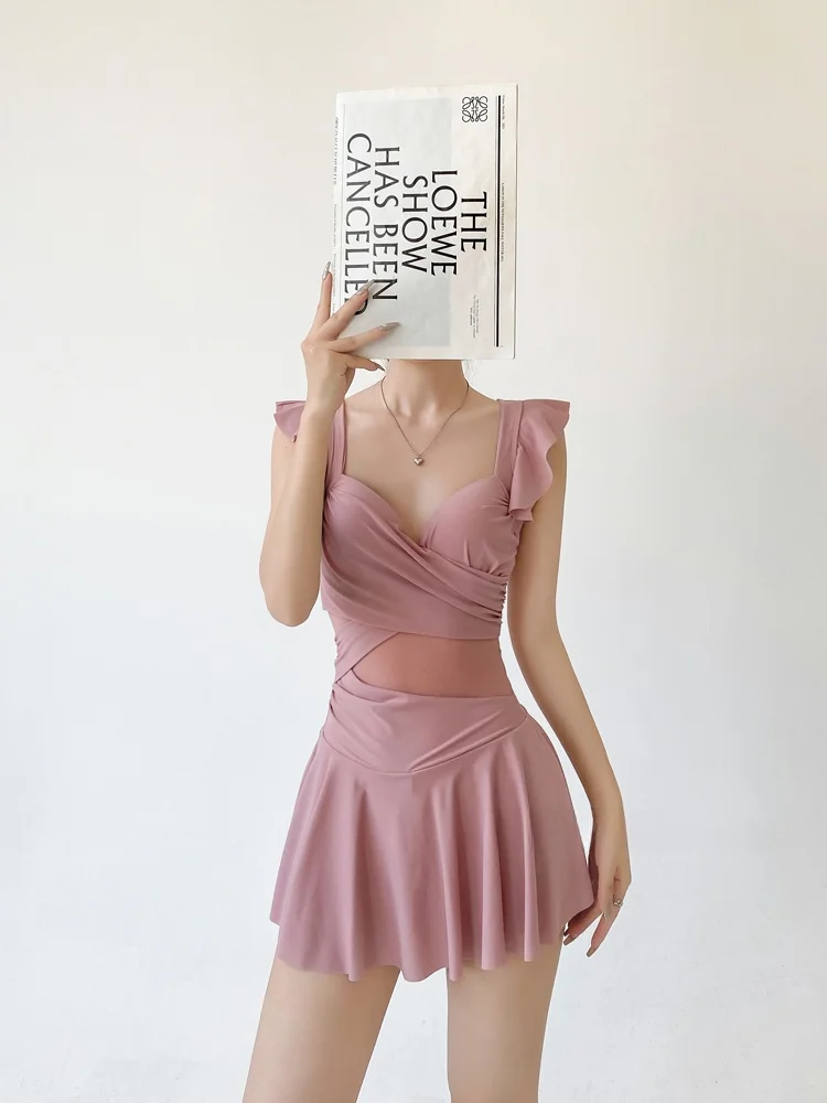 

Slimming One-Piece Swimsuit for Women 2023 New Style Casual Thermal Spa Swimming Suit Concealing plus Size Girls Gold Bead De...