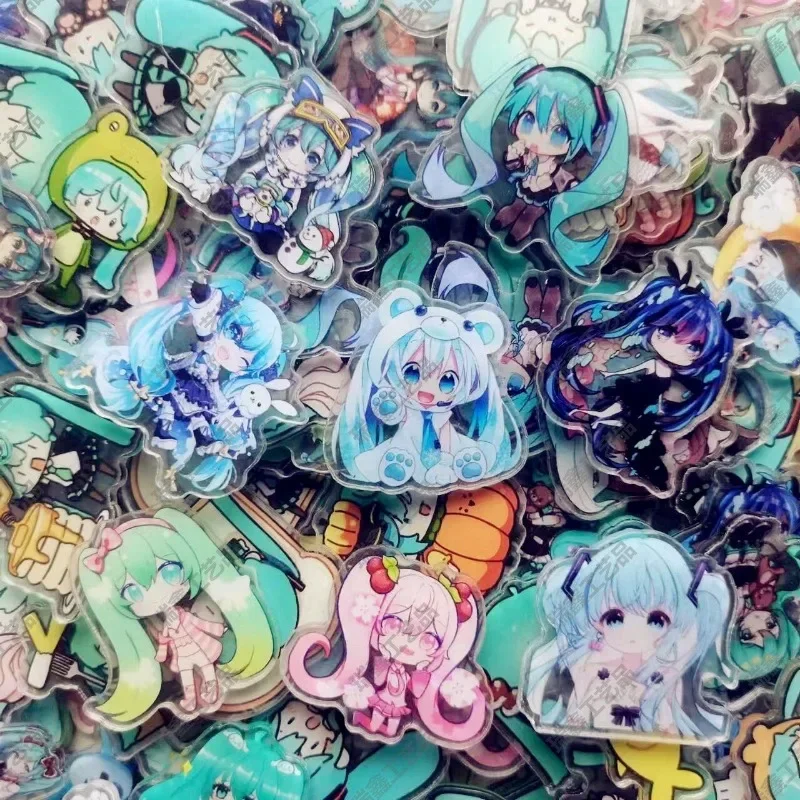 Hot Sale 52pcs Hatsune Miku Cute Cartoon Mini Acrylic Board Handmade DIY Accessories Materials Children\'s Toys Wholesale