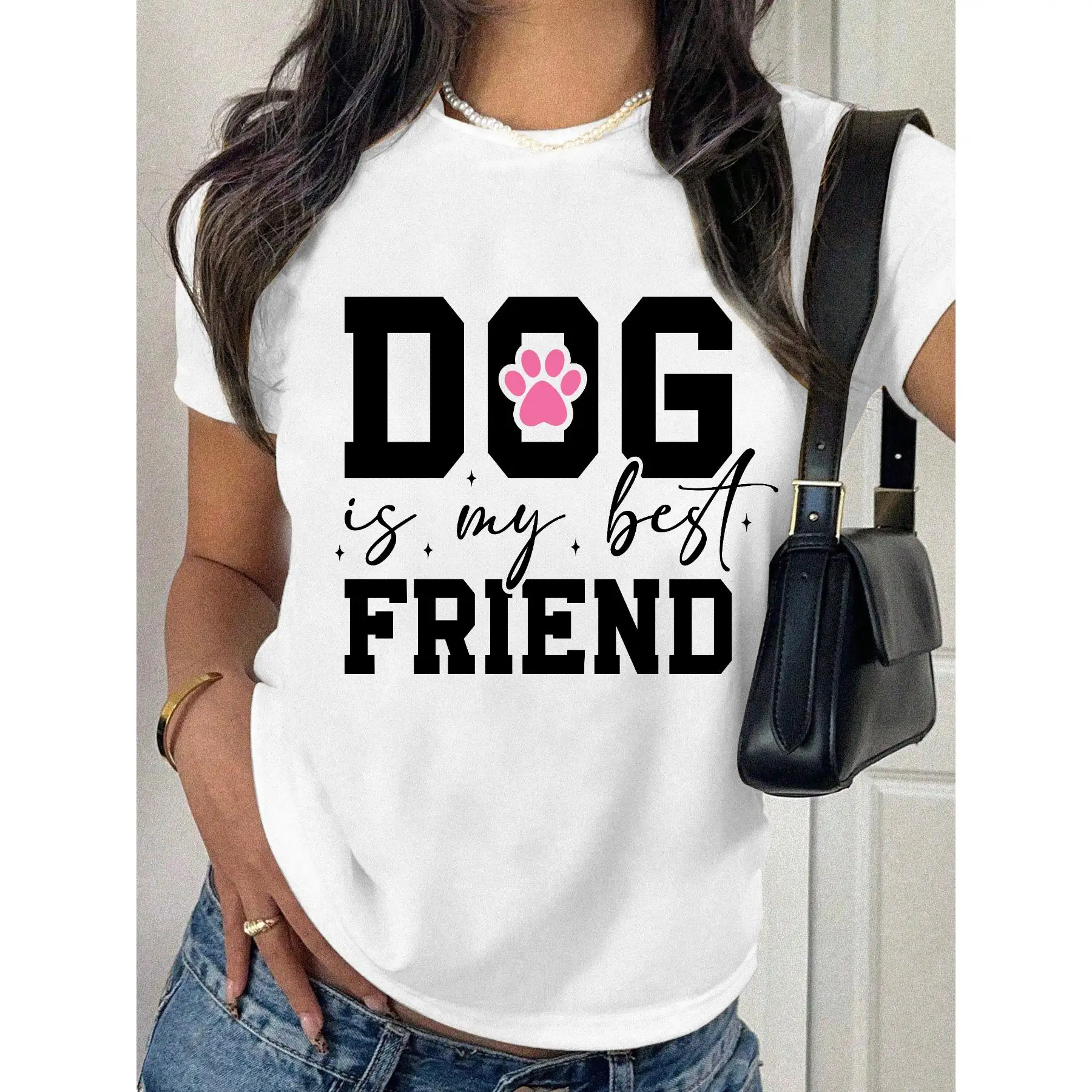 

Dog Is My Best Friend T-Shirt Pet Paw Print Graphic Tee Unisex Dog Lover Gift Loyal Companion Apparel