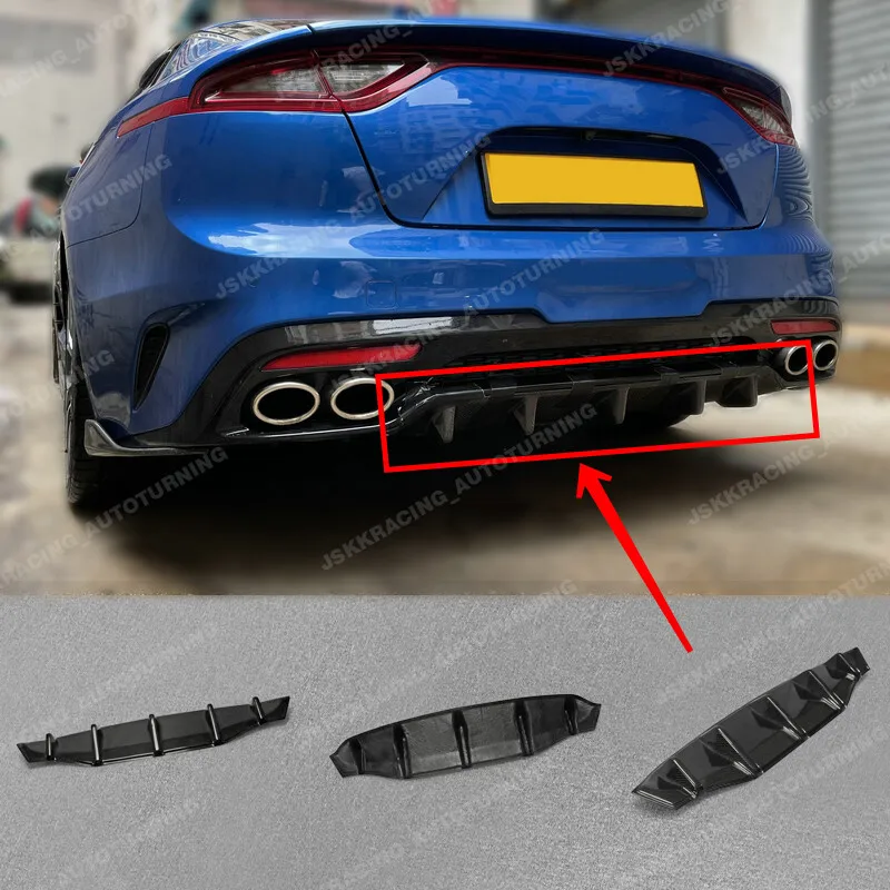

For Kia Stinger Rear Bumper Under Diffuser Wing Lip AddOn Carbon Fiber Spoilers