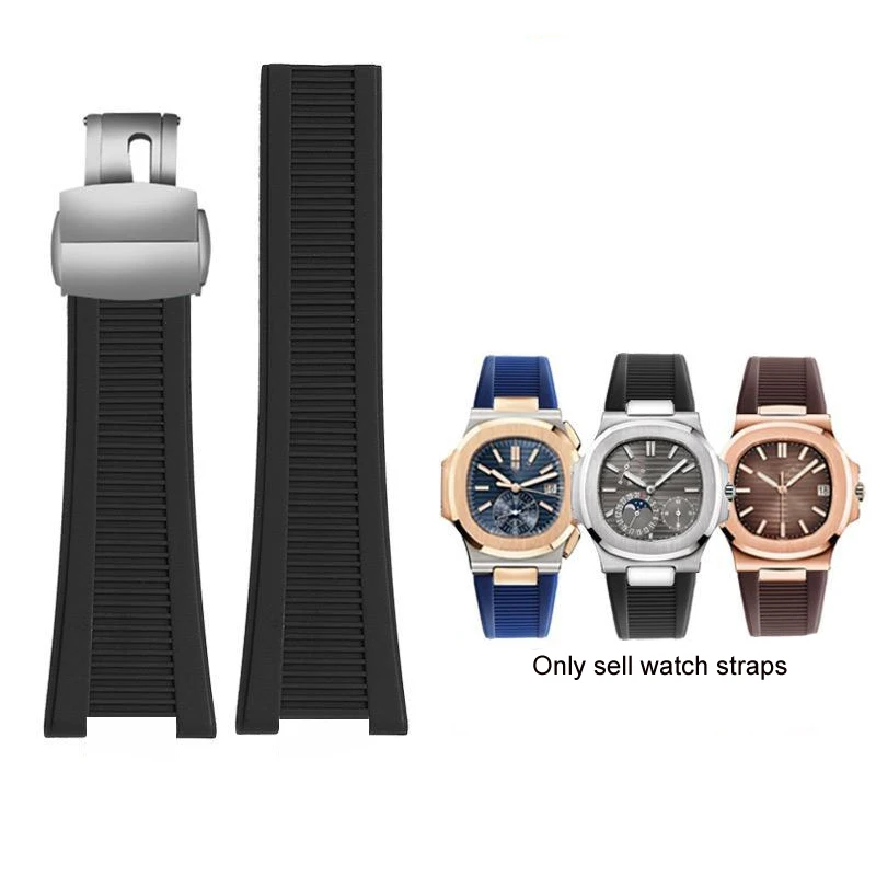 

Silicone Watch Strap For Patek Philippe Nautilus 5711 5726 5712g 5980 Rubber watchband men waterproof wristband Bracelet 25-13mm