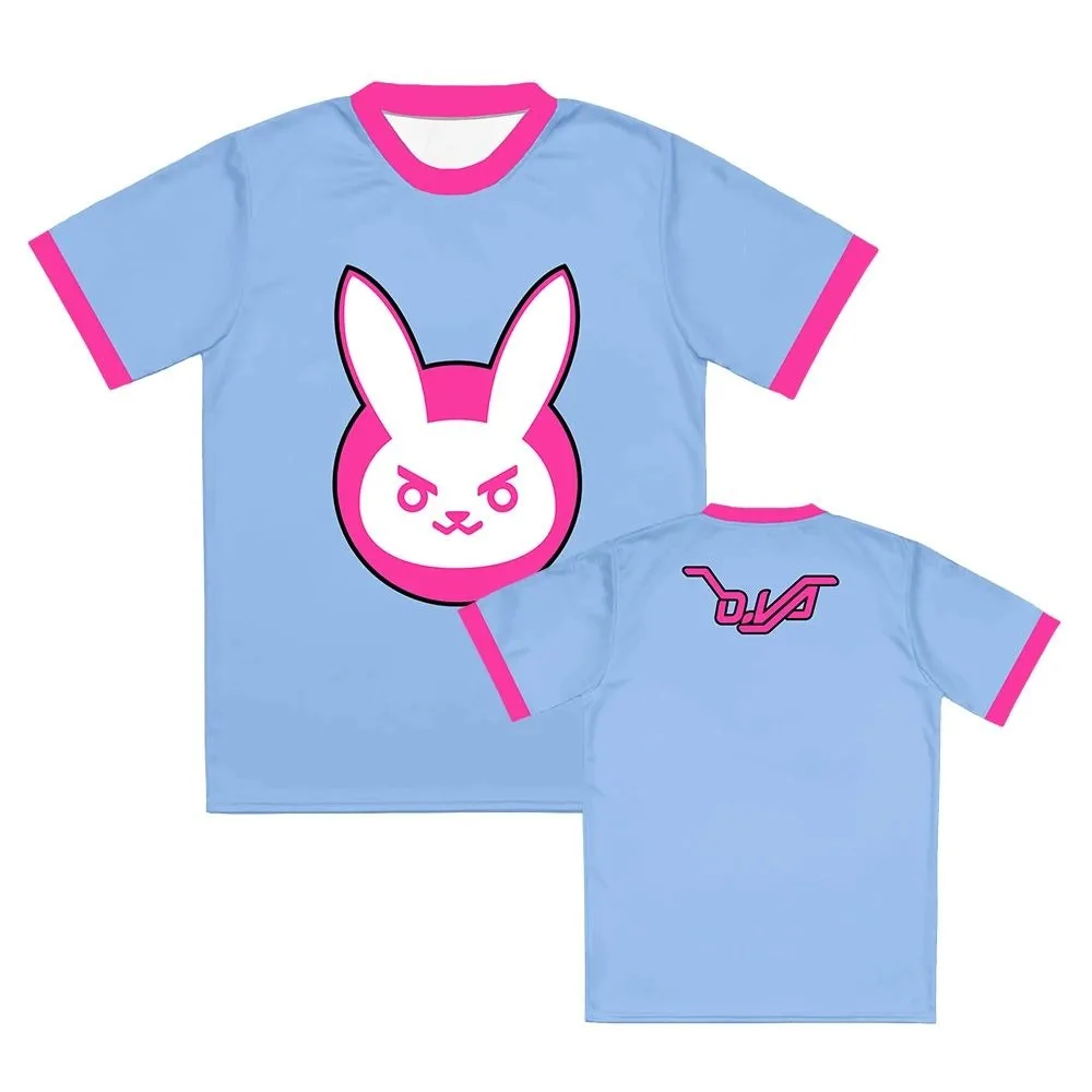 New Overwatch D.VA Game Cosplay Short Sleeve T Shirt Men Women 3D Print Bunny Graphic Tee Casual Unisex Streetwear T-shirt