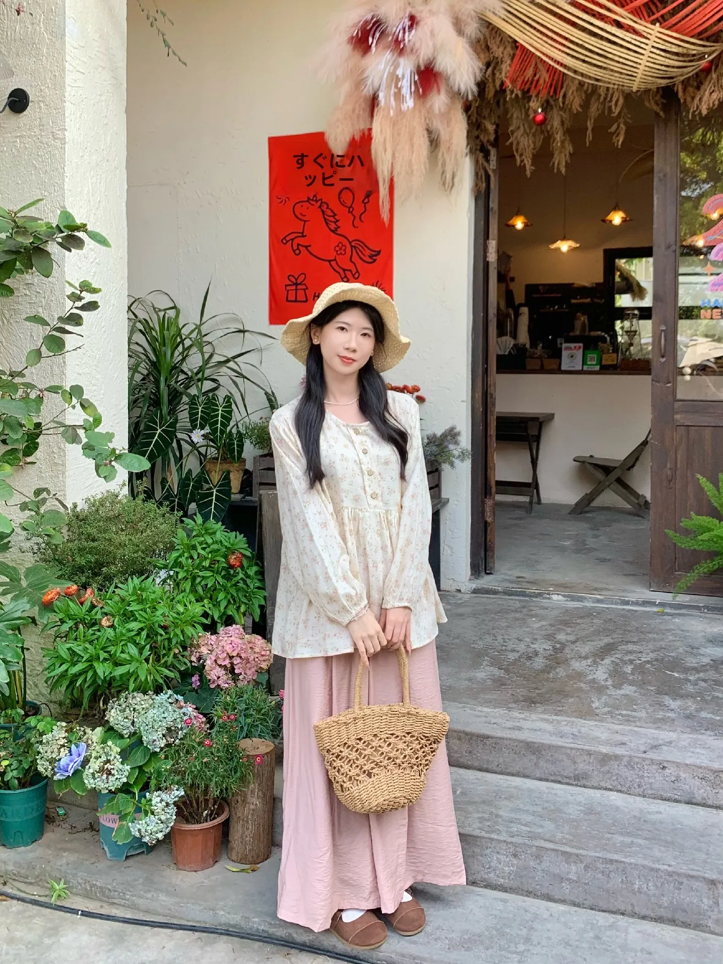 

Женская хлопковая блузка с длинным рукавом и цветочным принтом Galaxy Step Spring Flower Field, винтажный дизайн, рукава-фонарики, повседневный стиль