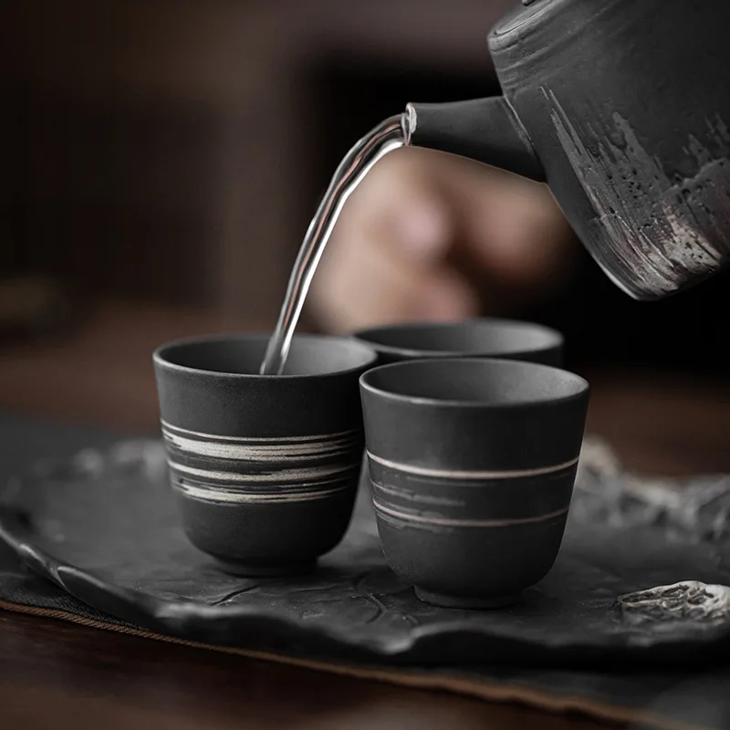 Stoneware Tea Cup Handmade Vintage Tea Cup Personal Cup Kung Fu Tea Set Single Cup Fragrance-Smelling Cup Master Cup Teacup