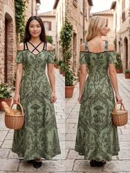 ROSEGAL-vestido fruncido con estampado de mariposa para mujer, ropa de calle con cremallera, pentagrama, decoración, talla grande, primavera y verano
