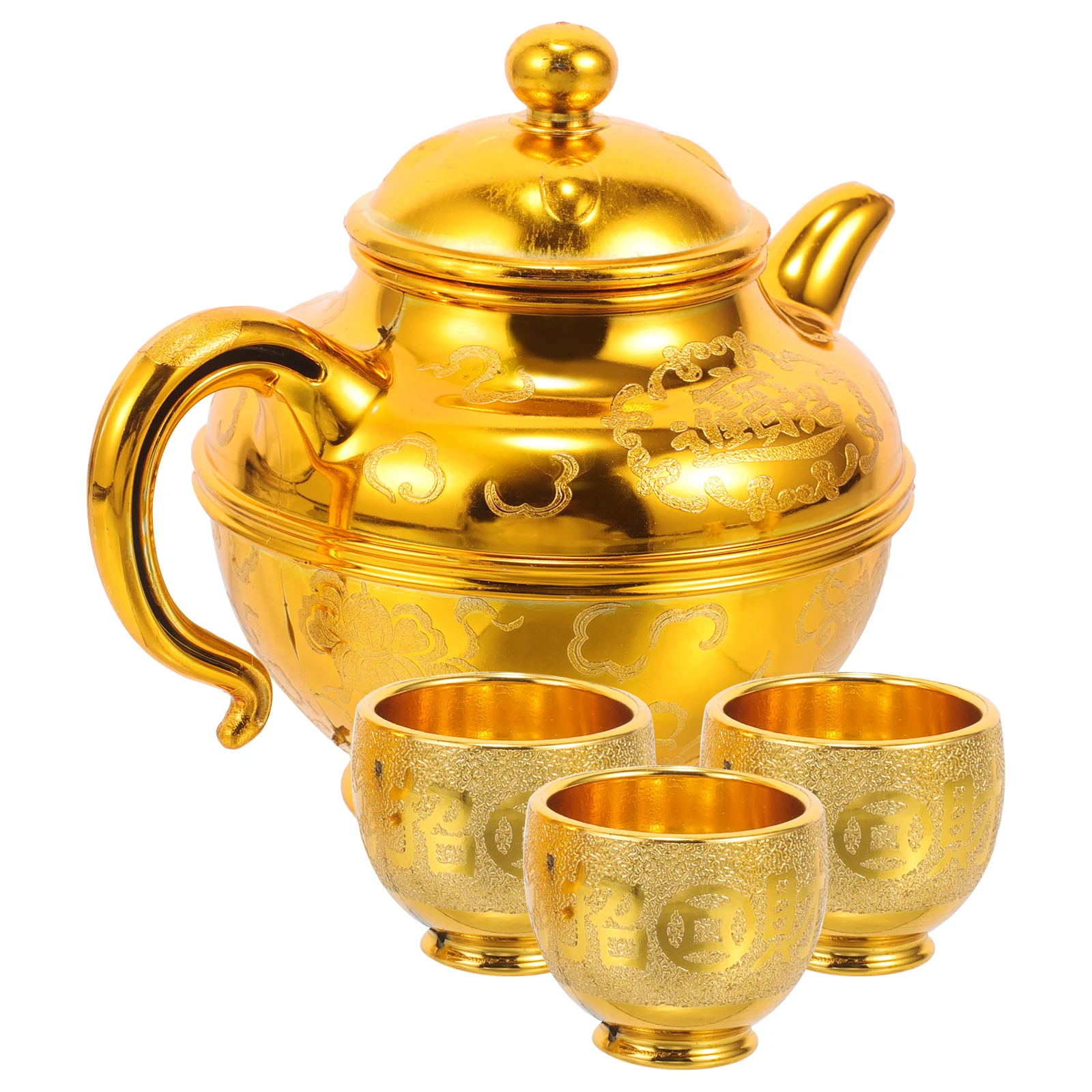 Tea Set Gifts Desktop Ornament Offering Supplies Altar Bowl Retro Cup Worship Flask